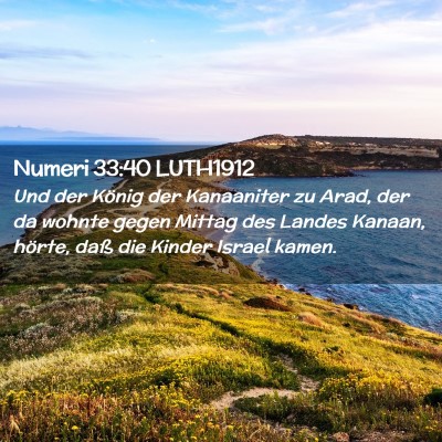 Picture 02 - Numeri 33:40 LUTH1912 - Und der König der Kanaaniter zu Arad, der da - Bible Verse Picture