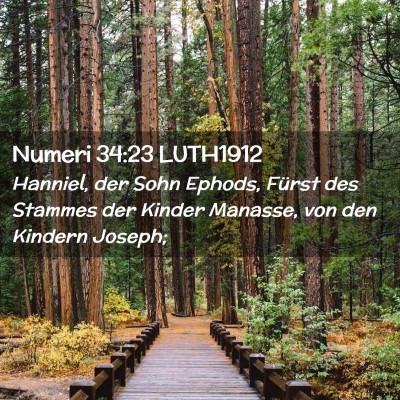 Picture 02 - Numeri 34:23 LUTH1912 - Hanniel, der Sohn Ephods, Fürst des Stammes der - Bible Verse Picture