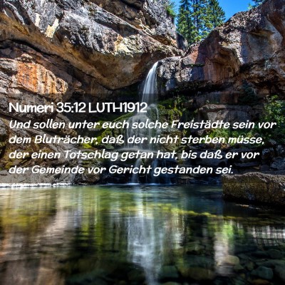Picture 02 - Numeri 35:12 LUTH1912 - Und sollen unter euch solche Freistädte sein vor - Bible Verse Picture