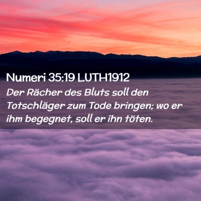 Picture 02 - Numeri 35:19 LUTH1912 - Der Rächer des Bluts soll den Totschläger zum - Bible Verse Picture
