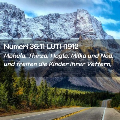 Picture 02 - Numeri 36:11 LUTH1912 - Mahela, Thirza, Hogla, Milka und Noa, und freiten - Bible Verse Picture