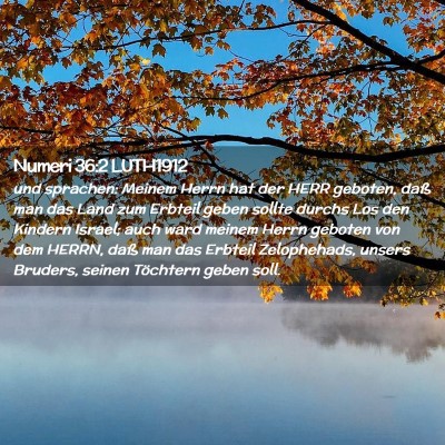 Picture 02 - Numeri 36:2 LUTH1912 - und sprachen: Meinem Herrn hat der HERR geboten, - Bible Verse Picture