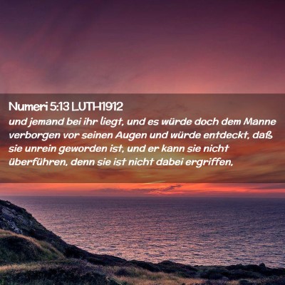 Picture 02 - Numeri 5:13 LUTH1912 - und jemand bei ihr liegt, und es würde doch dem - Bible Verse Picture