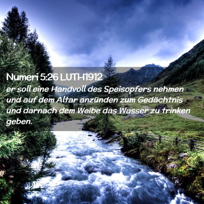 Picture 02 - Numeri 5:26 LUTH1912 - er soll eine Handvoll des Speisopfers nehmen und - Bible Verse Picture