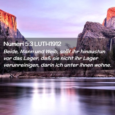 Picture 02 - Numeri 5:3 LUTH1912 - Beide, Mann und Weib, sollt ihr hinaustun vor das - Bible Verse Picture
