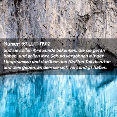 Picture 02 - Numeri 5:7 LUTH1912 - und sie sollen ihre Sünde bekennen, die sie - Bible Verse Picture