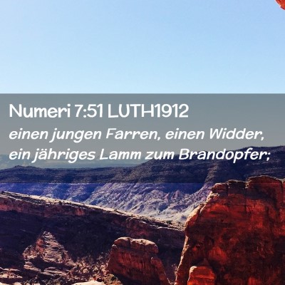 Picture 02 - Numeri 7:51 LUTH1912 - einen jungen Farren, einen Widder, ein jähriges - Bible Verse Picture