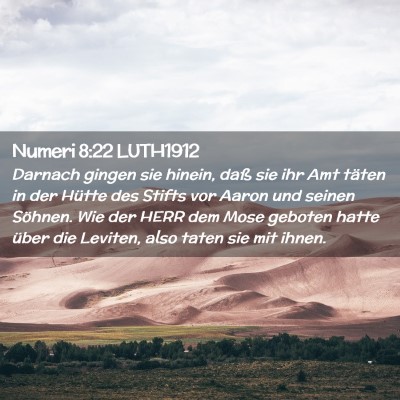 Picture 02 - Numeri 8:22 LUTH1912 - Darnach gingen sie hinein, daß sie ihr Amt - Bible Verse Picture
