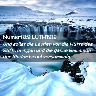 Picture 02 - Numeri 8:9 LUTH1912 - Und sollst die Leviten vor die Hütte des Stifts - Bible Verse Picture