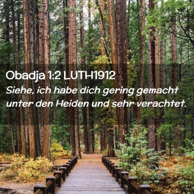 Picture 02 - Obadja 1:2 LUTH1912 - Siehe, ich habe dich gering gemacht unter den - Bible Verse Picture