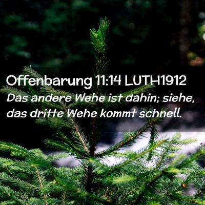 Picture 02 - Offenbarung 11:14 LUTH1912 - Das andere Wehe ist dahin; siehe, das dritte Wehe - Bible Verse Picture