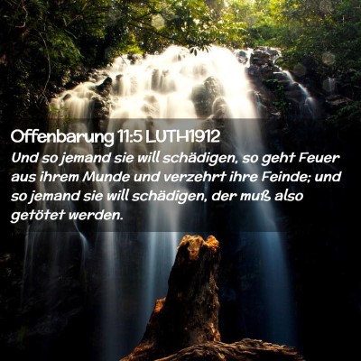 Picture 02 - Offenbarung 11:5 LUTH1912 - Und so jemand sie will schädigen, so geht Feuer - Bible Verse Picture