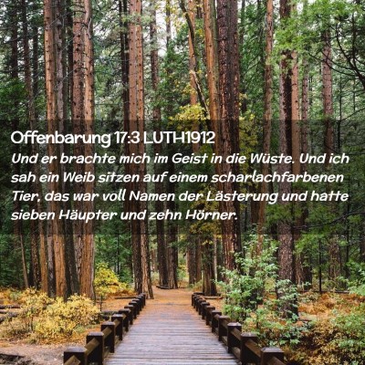 Picture 02 - Offenbarung 17:3 LUTH1912 - Und er brachte mich im Geist in die Wüste. Und - Bible Verse Picture