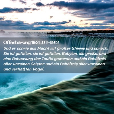 Picture 02 - Offenbarung 18:2 LUTH1912 - Und er schrie aus Macht mit großer Stimme und - Bible Verse Picture