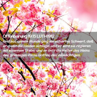 Picture 02 - Offenbarung 19:15 LUTH1912 - Und aus seinem Munde ging ein scharfes Schwert, - Bible Verse Picture