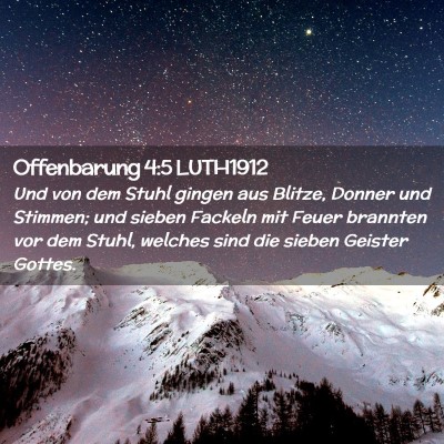 Picture 02 - Offenbarung 4:5 LUTH1912 - Und von dem Stuhl gingen aus Blitze, Donner und - Bible Verse Picture