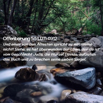 Picture 02 - Offenbarung 5:5 LUTH1912 - Und einer von den Ältesten spricht zu mir: Weine - Bible Verse Picture