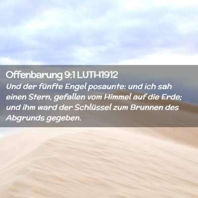 Picture 02 - Offenbarung 9:1 LUTH1912 - Und der fünfte Engel posaunte: und ich sah einen - Bible Verse Picture