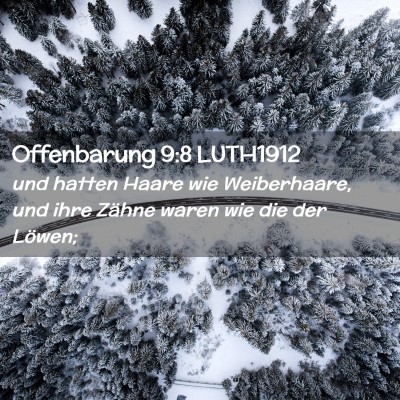Picture 02 - Offenbarung 9:8 LUTH1912 - und hatten Haare wie Weiberhaare, und ihre Zähne - Bible Verse Picture