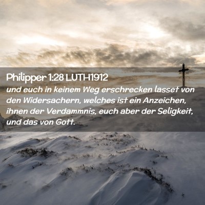Picture 02 - Philipper 1:28 LUTH1912 - und euch in keinem Weg erschrecken lasset von den - Bible Verse Picture