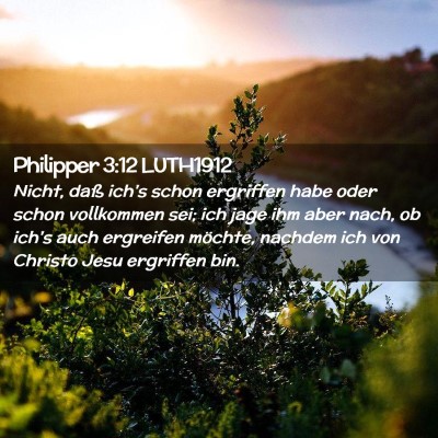 Picture 02 - Philipper 3:12 LUTH1912 - Nicht, daß ich's schon ergriffen habe oder schon - Bible Verse Picture