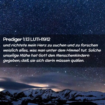 Picture 02 - Prediger 1:13 LUTH1912 - und richtete mein Herz zu suchen und zu forschen - Bible Verse Picture