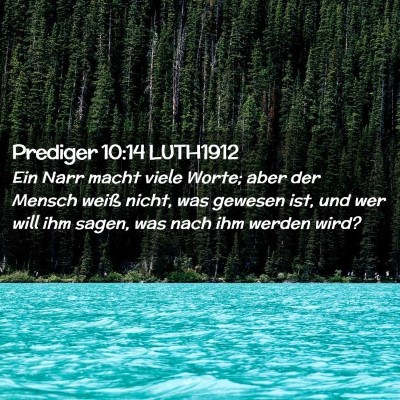 Picture 02 - Prediger 10:14 LUTH1912 - Ein Narr macht viele Worte; aber der Mensch weiß - Bible Verse Picture
