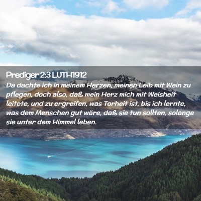 Picture 02 - Prediger 2:3 LUTH1912 - Da dachte ich in meinem Herzen, meinen Leib mit - Bible Verse Picture
