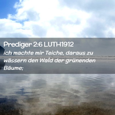 Picture 02 - Prediger 2:6 LUTH1912 - ich machte mir Teiche, daraus zu wässern den - Bible Verse Picture