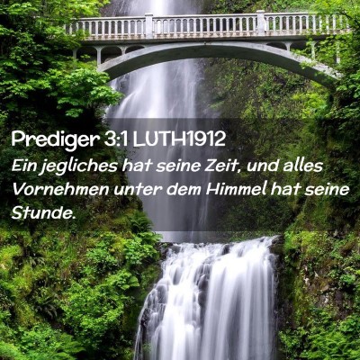 Picture 02 - Prediger 3:1 LUTH1912 - Ein jegliches hat seine Zeit, und alles Vornehmen - Bible Verse Picture