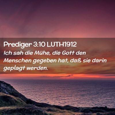 Picture 02 - Prediger 3:10 LUTH1912 - Ich sah die Mühe, die Gott den Menschen gegeben - Bible Verse Picture