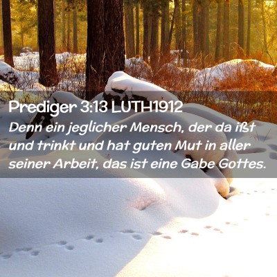 Picture 02 - Prediger 3:13 LUTH1912 - Denn ein jeglicher Mensch, der da ißt und trinkt - Bible Verse Picture