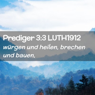 Picture 02 - Prediger 3:3 LUTH1912 - würgen und heilen, brechen und - Bible Verse Picture