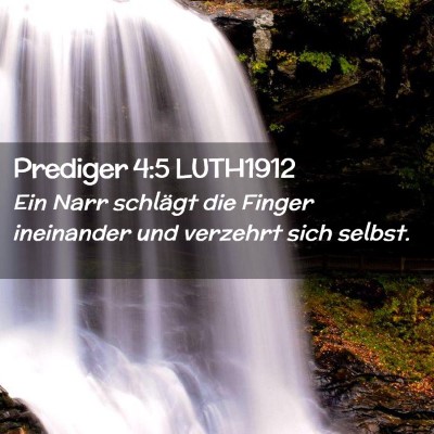 Picture 02 - Prediger 4:5 LUTH1912 - Ein Narr schlägt die Finger ineinander und - Bible Verse Picture