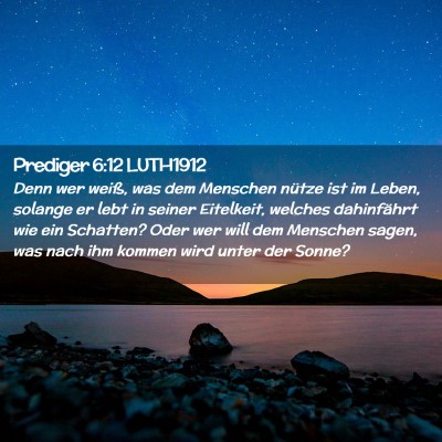 Picture 02 - Prediger 6:12 LUTH1912 - Denn wer weiß, was dem Menschen nütze ist im - Bible Verse Picture