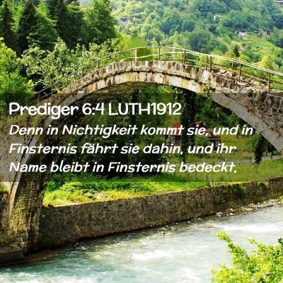 Picture 02 - Prediger 6:4 LUTH1912 - Denn in Nichtigkeit kommt sie, und in Finsternis - Bible Verse Picture