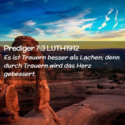 Picture 02 - Prediger 7:3 LUTH1912 - Es ist Trauern besser als Lachen; denn durch - Bible Verse Picture
