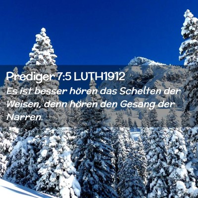 Picture 02 - Prediger 7:5 LUTH1912 - Es ist besser hören das Schelten der Weisen, - Bible Verse Picture