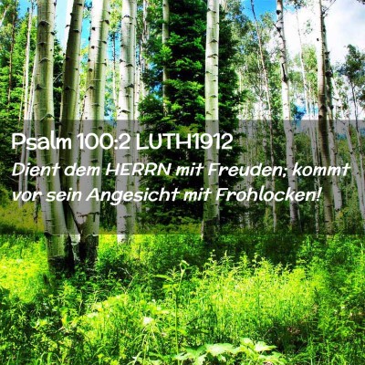 Picture 02 - Psalm 100:2 LUTH1912 - Dient dem HERRN mit Freuden; kommt vor sein - Bible Verse Picture