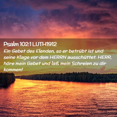 Picture 02 - Psalm 102:1 LUTH1912 - Ein Gebet des Elenden, so er betrübt ist und - Bible Verse Picture