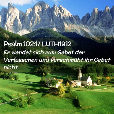 Picture 02 - Psalm 102:17 LUTH1912 - Er wendet sich zum Gebet der Verlassenen und - Bible Verse Picture