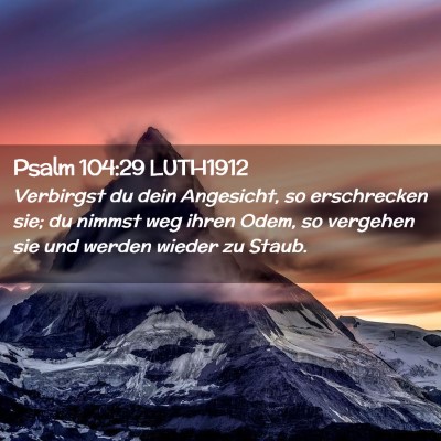 Picture 02 - Psalm 104:29 LUTH1912 - Verbirgst du dein Angesicht, so erschrecken sie; - Bible Verse Picture