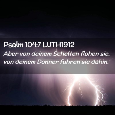 Picture 02 - Psalm 104:7 LUTH1912 - Aber von deinem Schelten flohen sie, von deinem - Bible Verse Picture