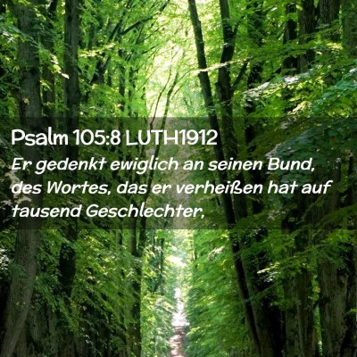 Picture 02 - Psalm 105:8 LUTH1912 - Er gedenkt ewiglich an seinen Bund, des Wortes, - Bible Verse Picture