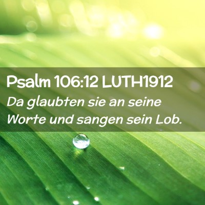 Picture 02 - Psalm 106:12 LUTH1912 - Da glaubten sie an seine Worte und sangen sein - Bible Verse Picture