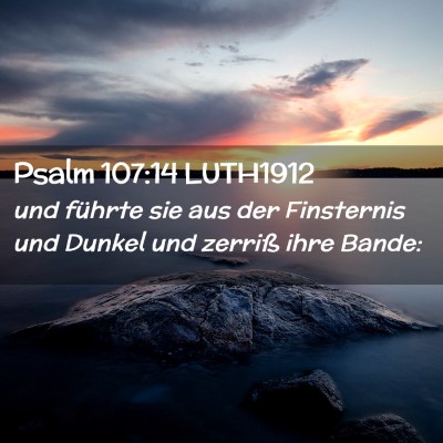 Picture 02 - Psalm 107:14 LUTH1912 - und führte sie aus der Finsternis und Dunkel und - Bible Verse Picture