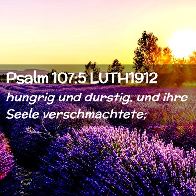 Picture 02 - Psalm 107:5 LUTH1912 - hungrig und durstig, und ihre Seele - Bible Verse Picture