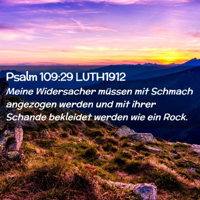 Picture 02 - Psalm 109:29 LUTH1912 - Meine Widersacher müssen mit Schmach angezogen - Bible Verse Picture