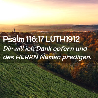 Picture 02 - Psalm 116:17 LUTH1912 - Dir will ich Dank opfern und des HERRN Namen - Bible Verse Picture