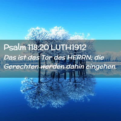 Picture 02 - Psalm 118:20 LUTH1912 - Das ist das Tor des HERRN; die Gerechten werden - Bible Verse Picture